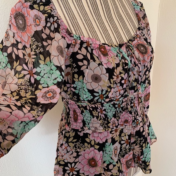 Anthropologie Maeve Floral Pink Blouse Top Women’s S NWT - Picture 5 of 9